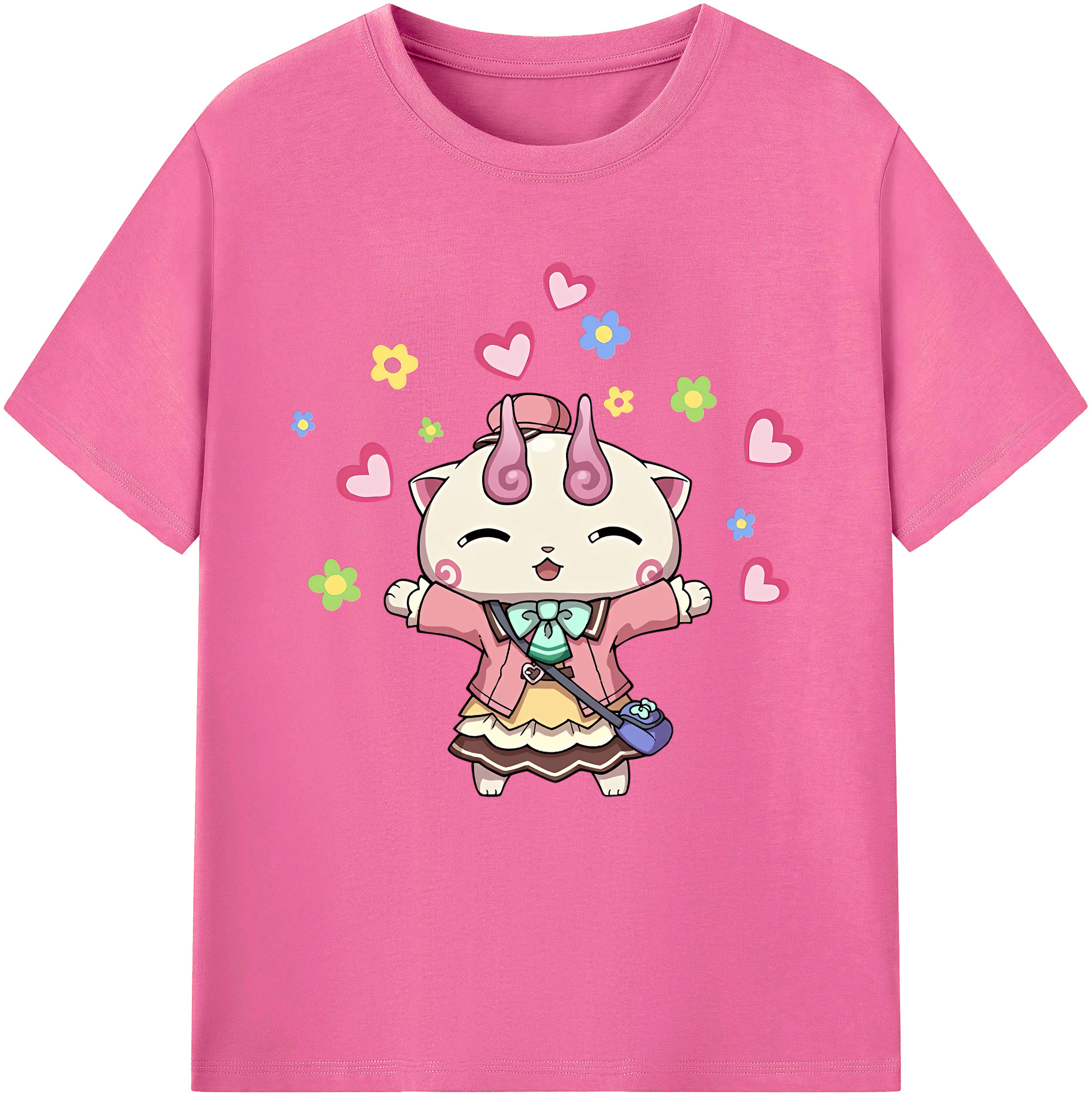 （画像用） 妖怪ウォッチ Yo-kai Watch レディースカジュアルプリントTシャツ（綿100％）